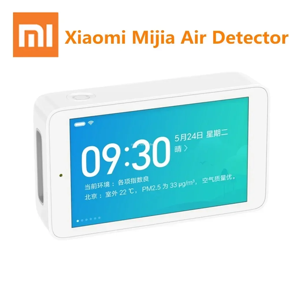 

Датчик качества воздуха Xiaomi Mijia с HD-экраном 3,97 дюйма, сенсорным управлением, удаленным мониторингом, измерением PM2.5, температуры и влажности для умного дома