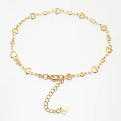 304 Stainless Steel Anklet Gold Color Chain Anklets For Women on the foot Jewelry Summer Party leg Gifts Adjustable ,1 Piece