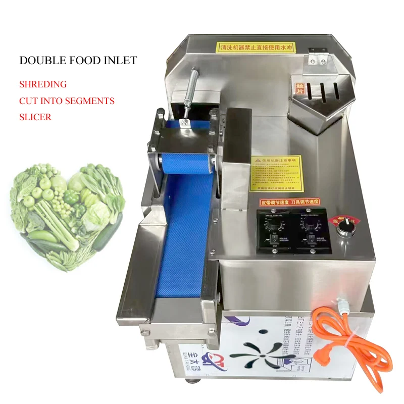 Commercial Vegetable Cutter Machine Stainless Steel Electric Scallion Chopper Dual Speed Quick Operation For Supermarket