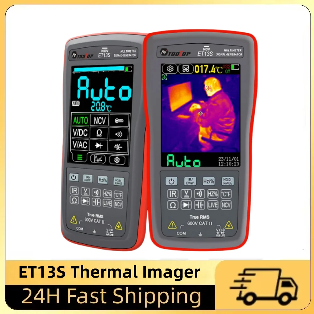 ET13S 192*192 Thermal Imager Camera 9999 Counts Digital Multimeter 2 in 1 IR Camera for Automobile Pipe Heating Inspect