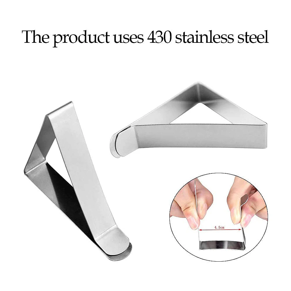 12 Pcs Stainless Steel Tablecloth Clip,Non-Slip Adjustable Table Cover Clamps Clip Table Cloth Holders for Party Picnic