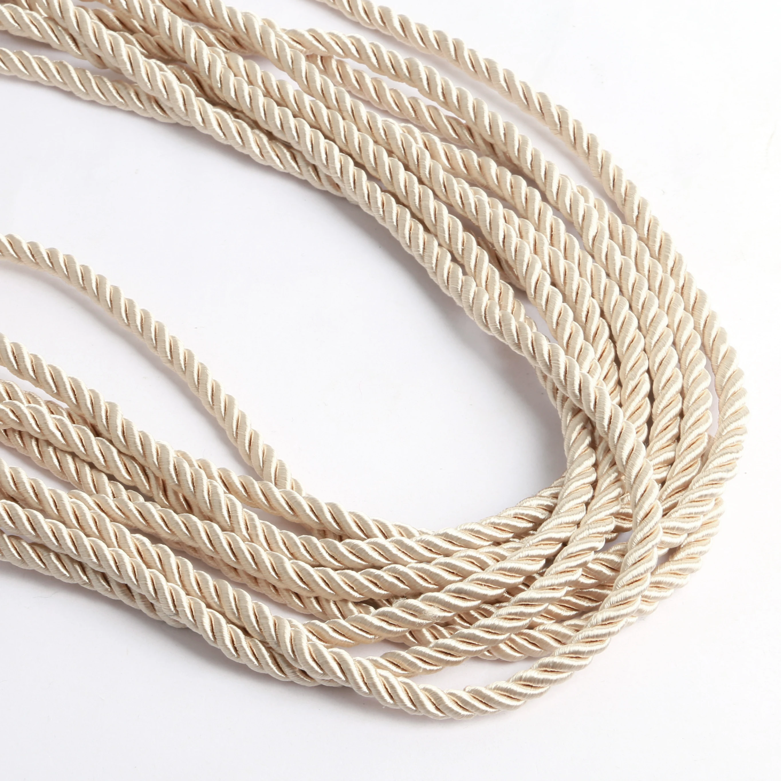 5YD Wisted Rope Width 5mm Decorative Craft Polyester Rope Handmade Zip Tie DIY Sewing Lace Circular Weaving Craft  Ornaments