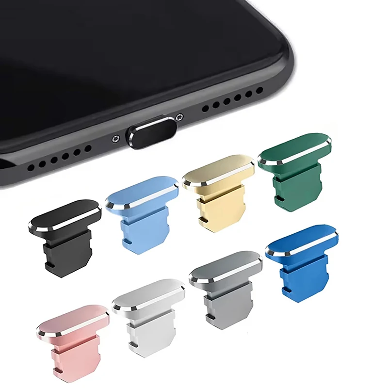 2-10PCS Metal Anti Dust Plug For IPhone 14 13 12 11 Pro Max XS 8 Plus IPad AirPods Series Lightning Port Cover Dock Plug Stopper