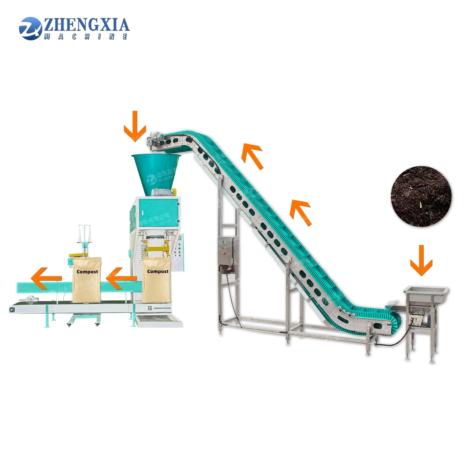 5kg 25kg 50kg Automatic Compost Organic Fertilizer Bagging Sand Gravel Animal Feed Packing Machine