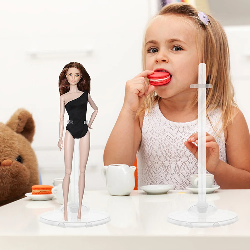 5Pcs Doll Holding Stands Transparent Supports Display Racks