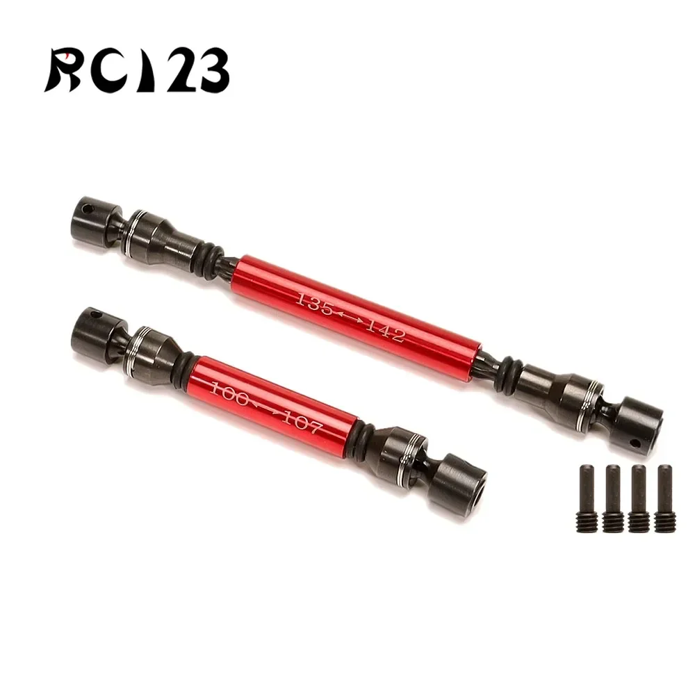 Aluminum Alloy/Hard Steel #AX90046 100-107mm/135-142mm Front/Rear Drive Shaft for RC Cars Adults1/10 AXIAL SCX10 II Accesorios