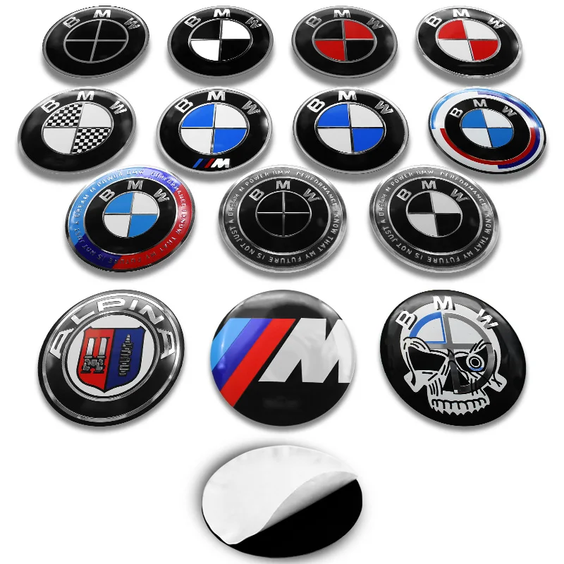 Badge de voiture, 56mm 60mm 65mm, 4 pièces, capuchon de moyeu central de roue, accessoires autocollants pour BMW E46 E36 E39 E60 E90 E90 F10 F30 G20 G21 G30 F15 X5