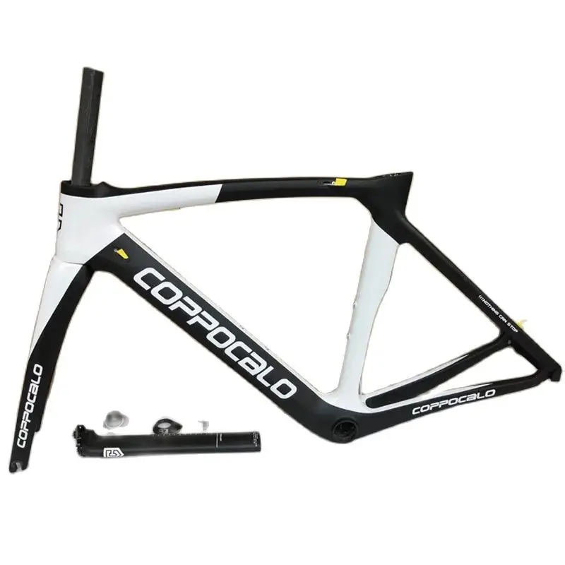 T1100 carbon road bike frame, black and white color