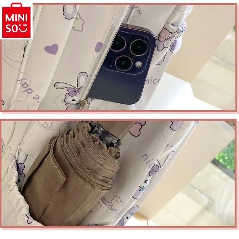 Модный нейлоновый рюкзак MINISO для студентов, милый школьный ранец с милым мультяшным изображением Диснея далу и звезд, большой вместимости, для хранения