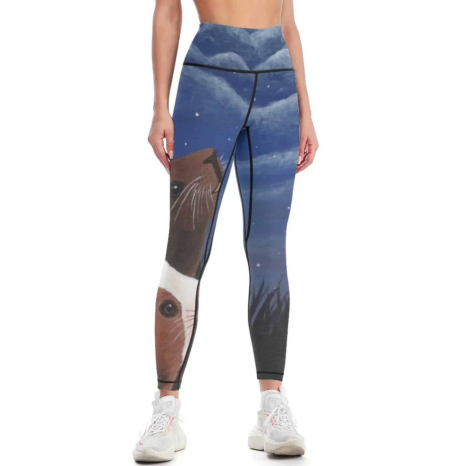 

Guinea Pigs Under the Moon Leggings flared gym's clothing Sports pants woman for fitness Womens Leggings