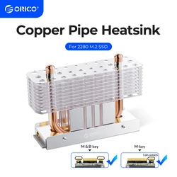 ORICO Strong Heat Dissipation M.2 SSD 2280 Heatsink Aluminum Cooling Copper Heat Pipe Silicon Therma Pads with Cooling Fan