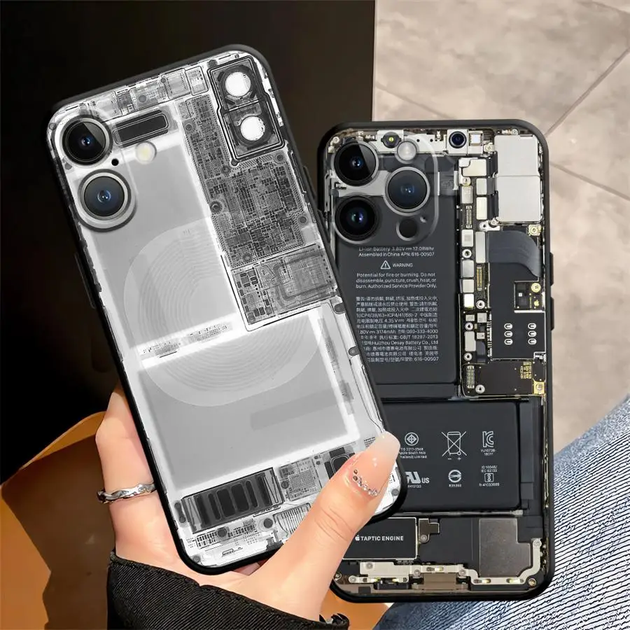 الكلاسيكية اللوحة الأم لوحة دوائر كهربائية لينة عودة غطاء الهاتف الحال بالنسبة آيفون X XS XR 11 13 Mini 15 Plus 12 17Air SE 7 8 17 16 Pro Max