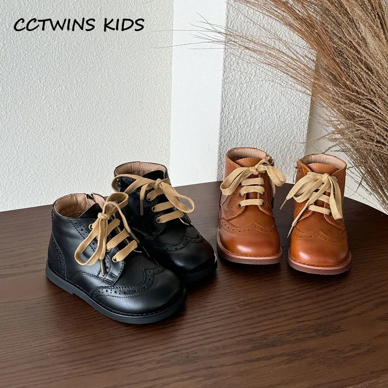 

Kids Boots Autumn Winter Toddler Boys Brand Genuine Leather Shoes Girls Fashion Middle Calf Princess Boots Classic Soft Sole