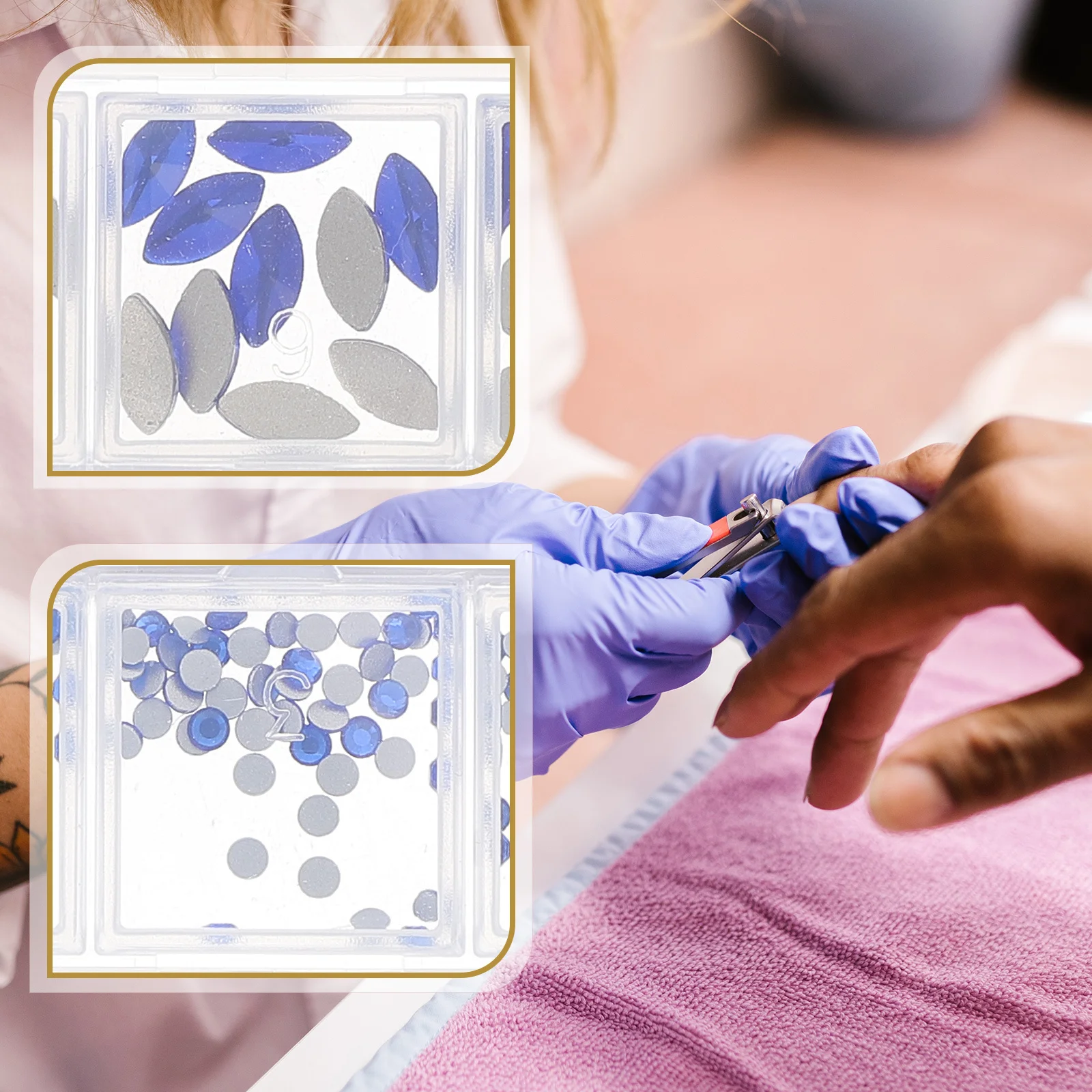 

1 Box Ornaments Manicure Shiny Art Diamond Decor Adhesive Art Manicure Nail Rhinestone Charm Decor Charm Nail