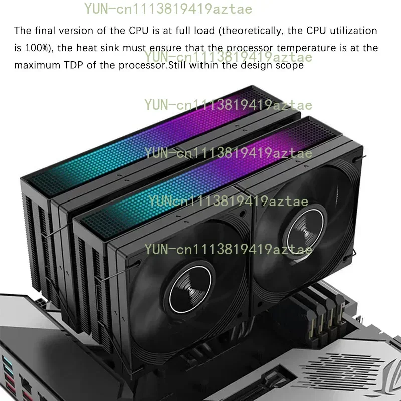 JF15K Dual Tower 10CM4 Fan Does Not Block Memory 6 Heat Pipe PWM Air Cooling Heat Dissipation CPU Radiator