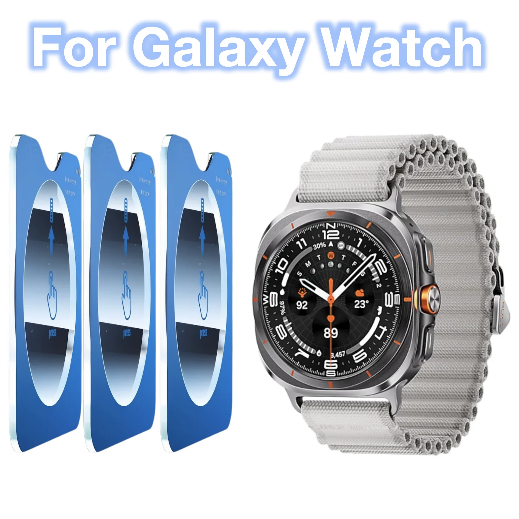 3Pcs For Galaxy Watch 8 7 2025 Ultra 4 5 6 7 40mm 44mm 43mm 47mm Classic  Easy With Alignment Screen Protector Tempered Glass