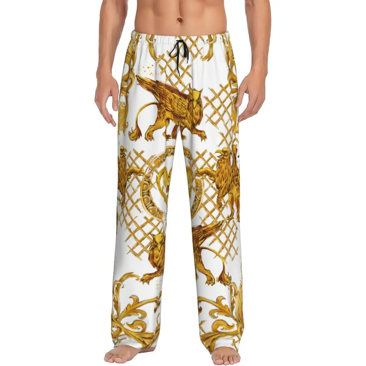 Mens Pajamas Pyjamas Pants Golden Gryphons Chains Lounge Pants Sleep Bottoms