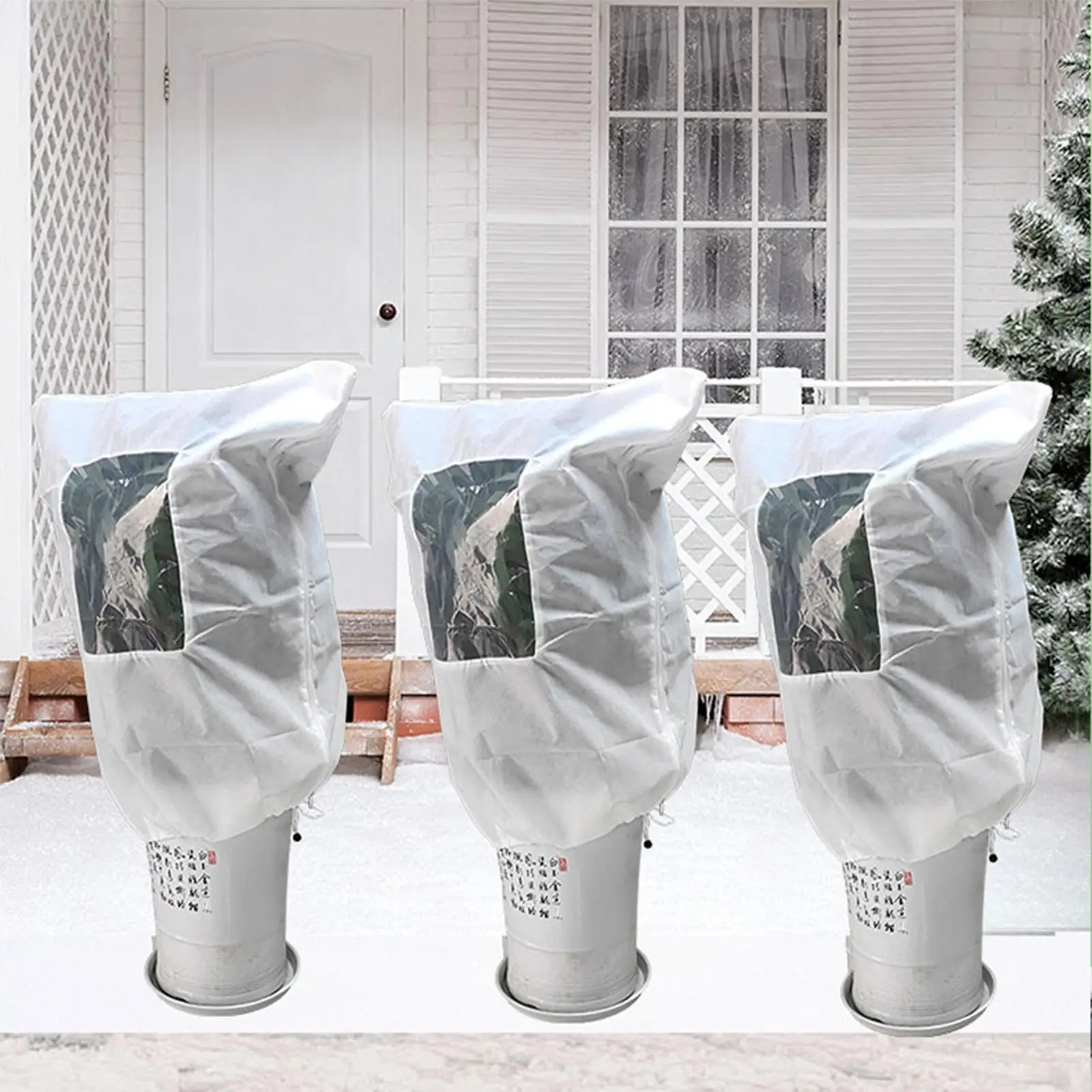 

Plant Frost Cover Frost Cover Plant Protector Bag With Side Zipper Nonwoven Warm Shrubs Blanket For Winter Greenhouse Flower