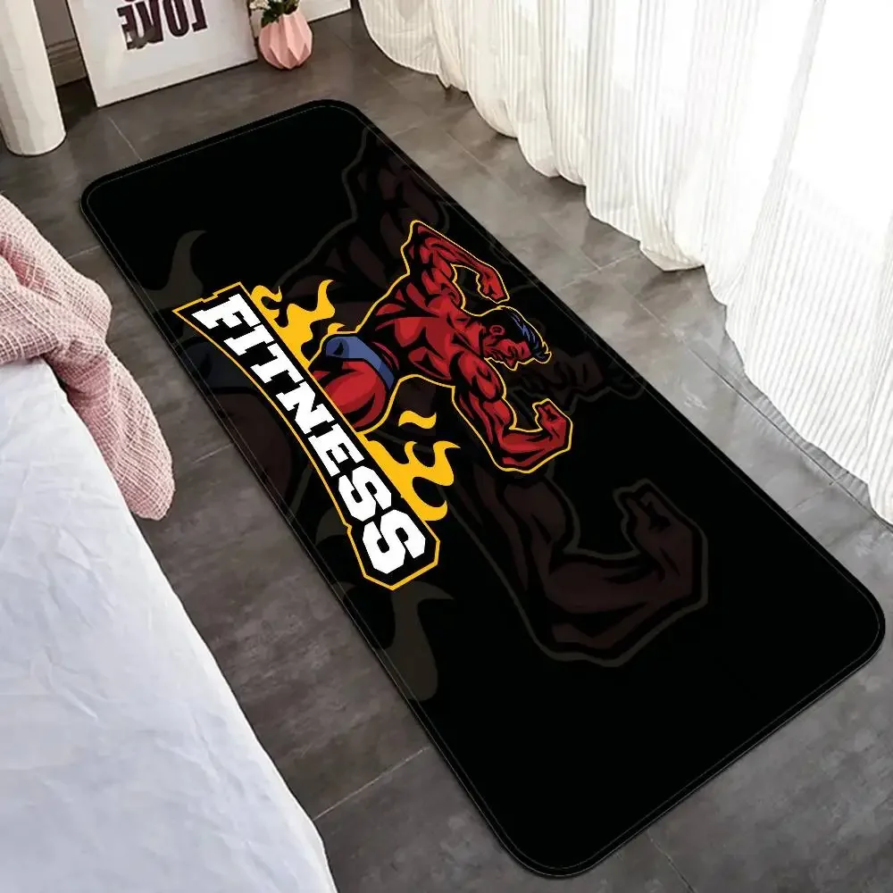 كمال الاجسام الصالة الرياضية اللياقة البدنية سجادة باب المضادة للانزلاق امتصاص الماء شريط طويل وسادة غرفة نوم حصيرة السرير الحصير #4