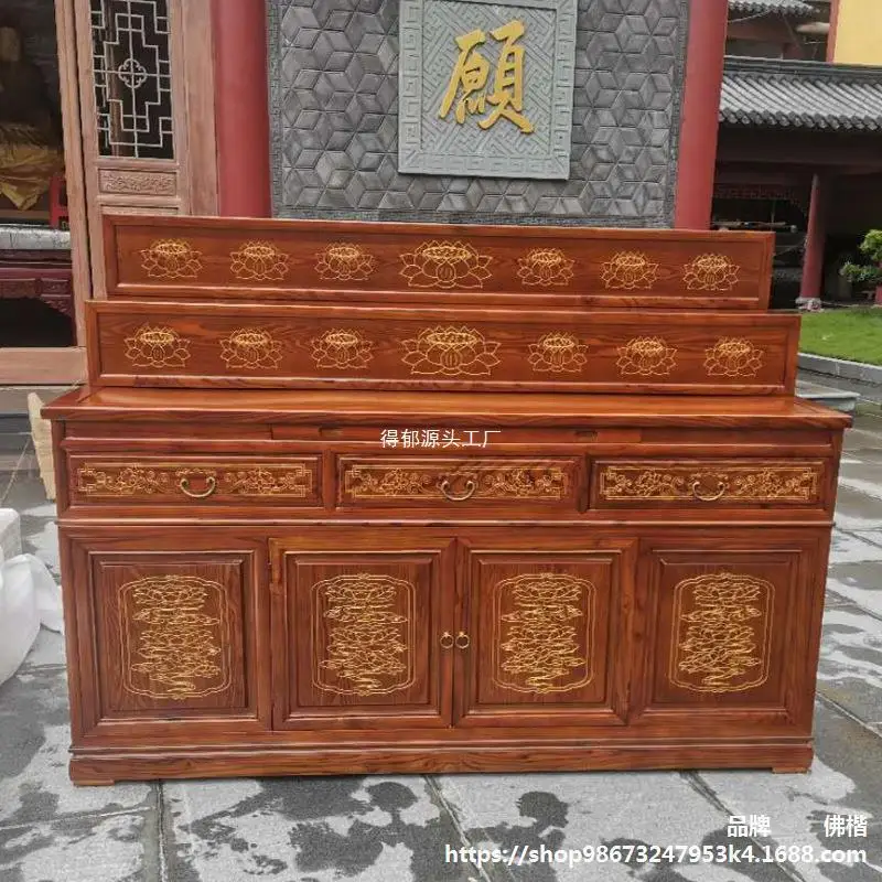 DSA  solid wood middle hall Buddhist table home multi-layer table for the three-story Buddha cabinet incense table
