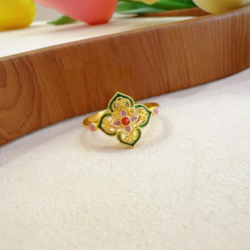 مجوهرات صينية جديدة، خاتم سائل اليشم، مزاج مجوهرات المينا الصغيرة والرائعة، مجوهرات فاخرة وراقية، يوميًا