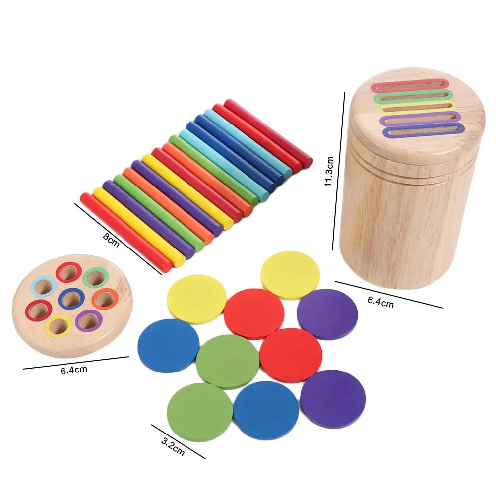 Montessori Color Sorting Wooden Early Educational Shape Matching Hands-on Skills Exercising Cognitive Training Puzzle Game