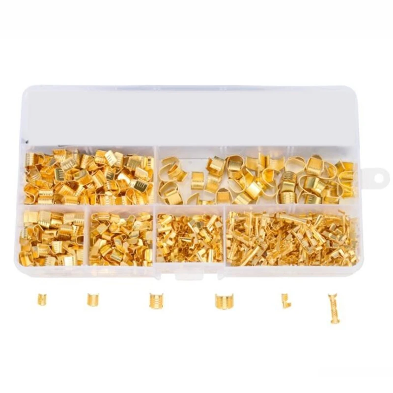 

550 Pcs U Shape Copper Ring Terminals Crimp Kit - Terminal Connector Crimping Buckle Cable Clip Wire Terminal Kit