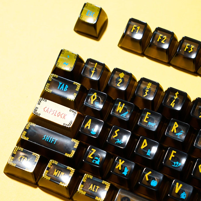 

Transparent Pharaoh keycap Nightmare glossy, no oil, no fingerprints SA height keycap gold font