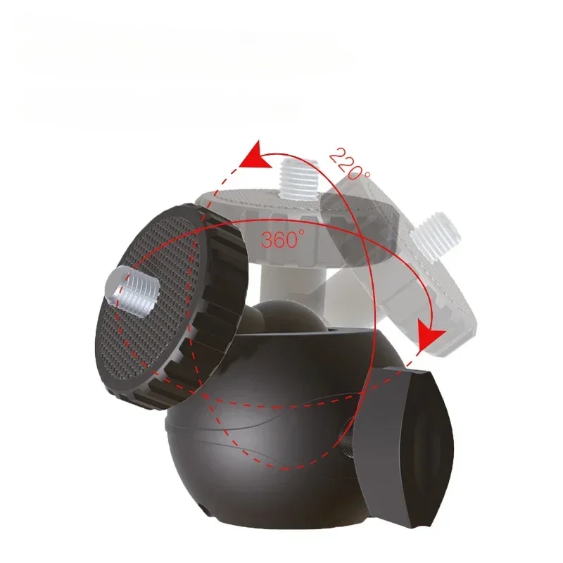 Adaptador de cabeza de cámara con orificio de tornillo 1/4, soporte de Flash de luz LED con bloqueo, cabeza de bola, para cámaras DSLR DV