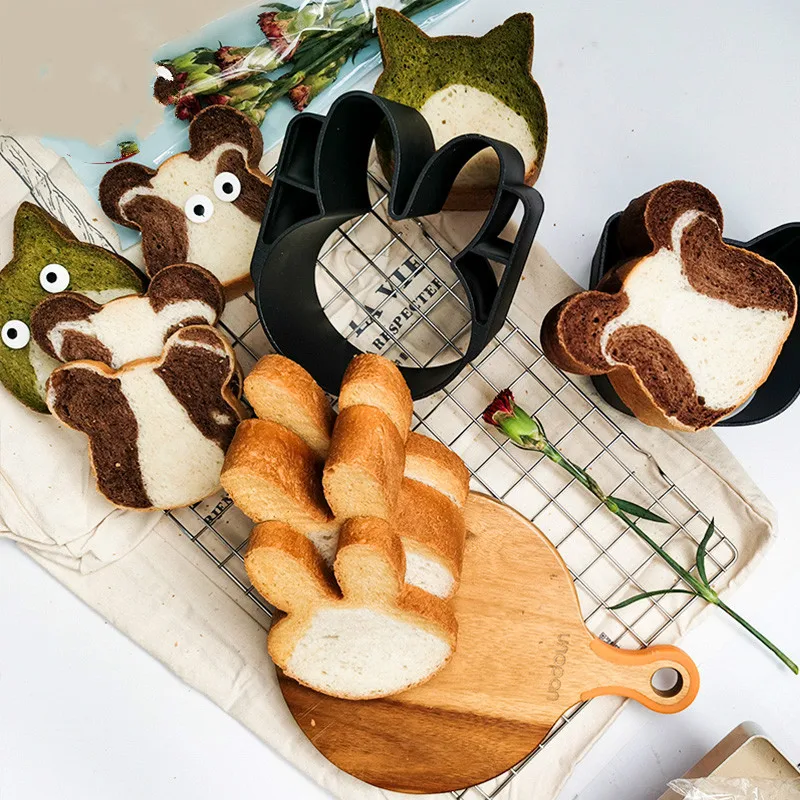 

Cat Head Toast Mold Cute Rabbit Bear Non Stick Bread Mold Household Baking Tools Moule A Gateaux Kitchen Dining Bar