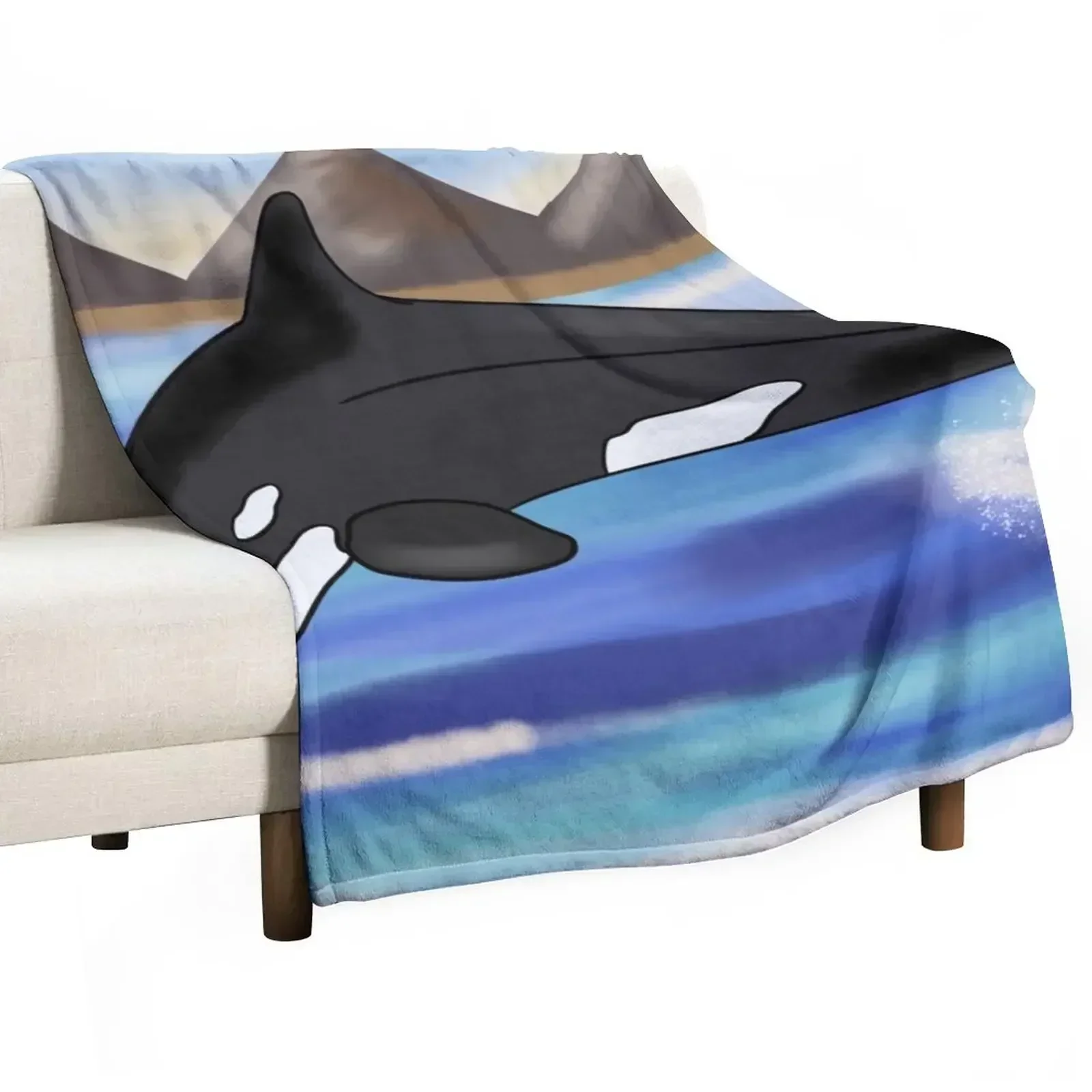 

Orca Ocean - Digital Print Throw Blanket anime warm for winter Blankets