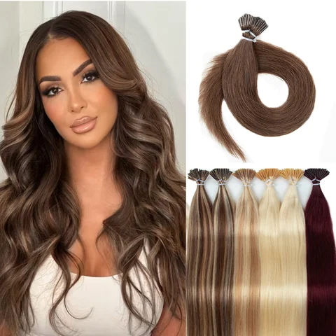 Itip Human Hair Extensions I Tip Hair Extensions 50 Strands Pre Bonded Hair Extension with Soft and Smooth Texture 30G