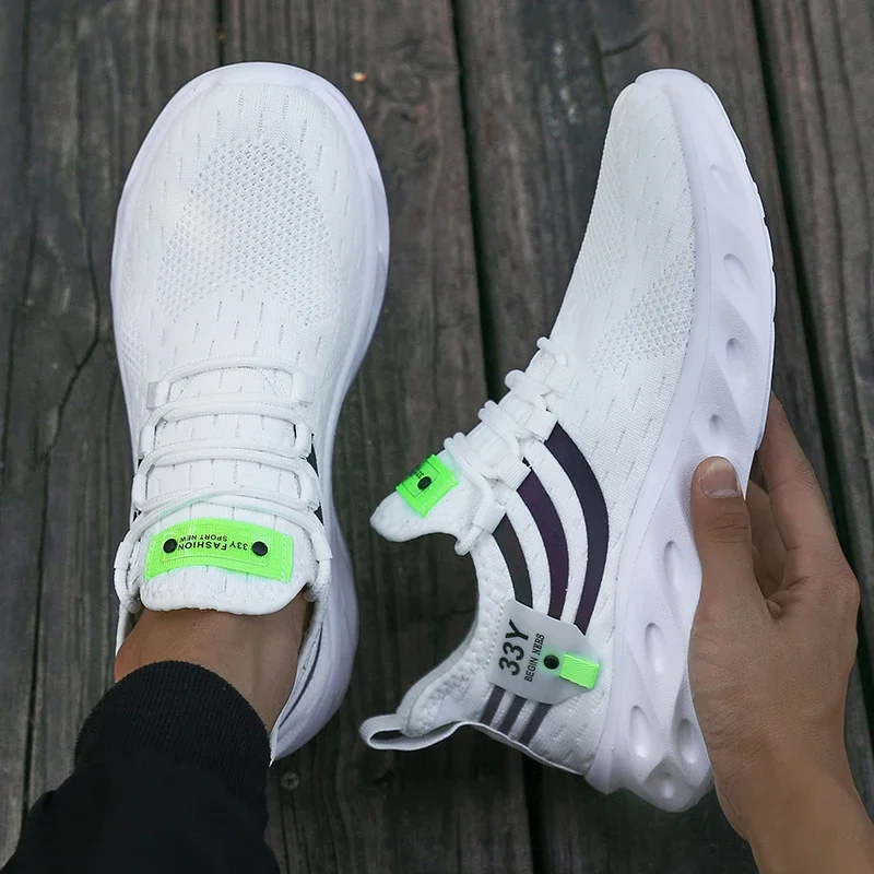 Men's Summer Breathable Mesh Shoes Lightweight Non Slip Knit Running Sneakers Trendy Aesthetic Focused Jogging Basketball Shoes image 4
