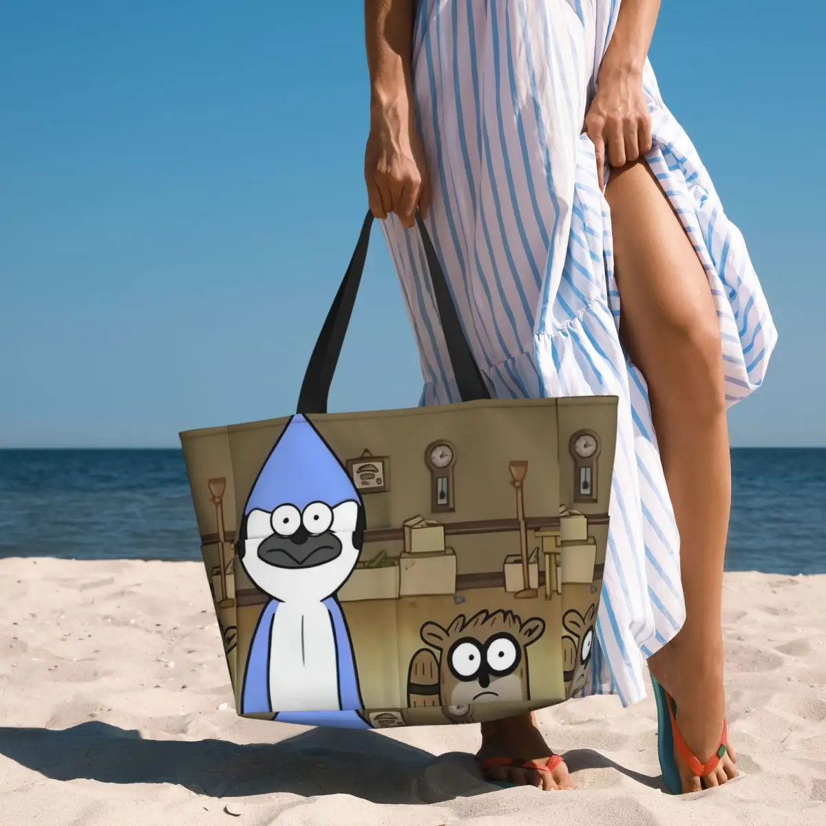 Mordecai y Rigby bolso de playa deporte gimnasio Yoga Duffle bolso de mano grande bolso de viaje para mujer bolso de Fitness
