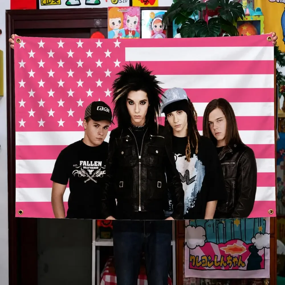 Band Tokio Hotel TH Aliens Bill Kaulitz Flags Wall Hanging Background Flag Wall Decor Banners for Outdoor Bedroom Dorm Room