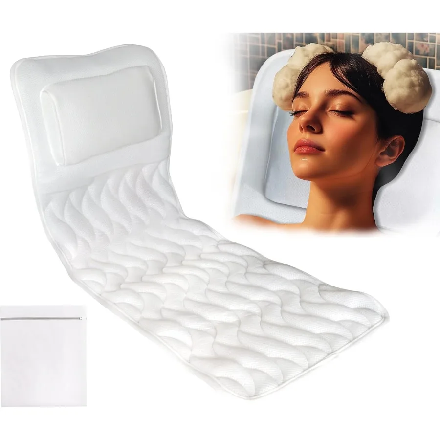 

Luxury Full Body Bath Pillow for Tub with Soft Head and Neck Back Lumbar Support NonSlip Design for Relaxing Spa Experience Ide