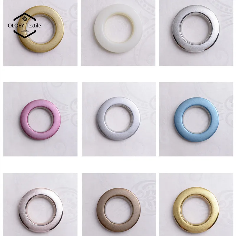 

20/40/75PCS/ LOT High Quality Home Decoration Curtain Accessories Nine Colors Plastic Rings Eyelets for Curtains Grommet Top