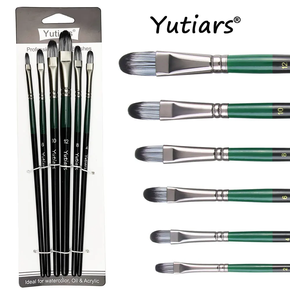

6pcs Artist Paint Brushes Set Artist Paintbrushes For Acrylic Oil Watercolor Acrylic Painting For Body Face Rock Canvas