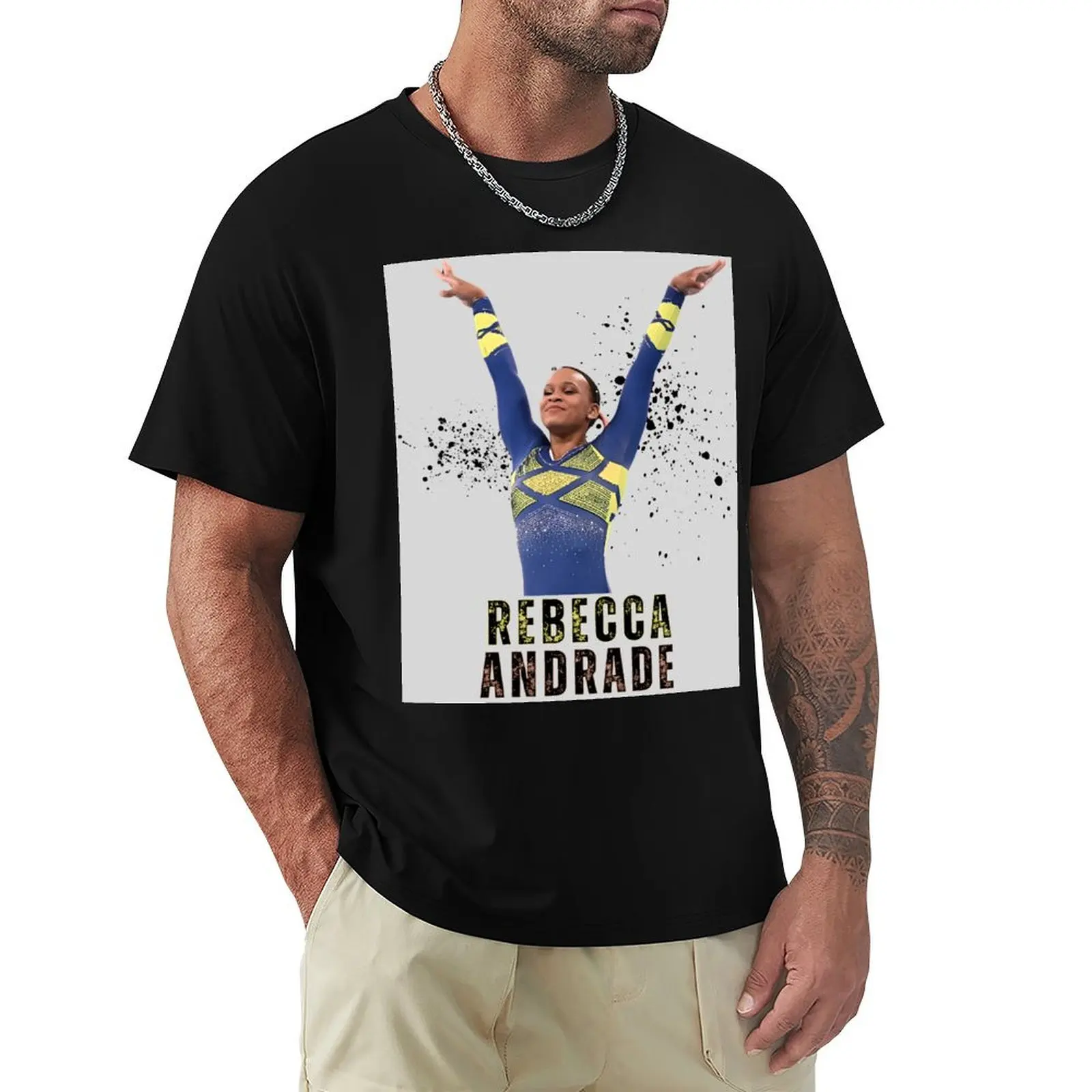 Camiseta Rebecca Andrade, camiseta básica informal de algodón de manga corta