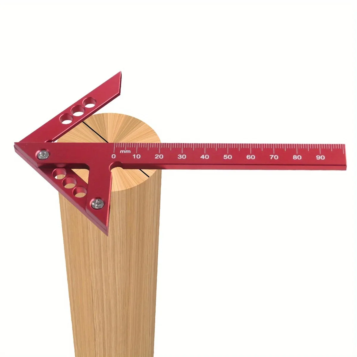 Center Finder, Holzbearbeitung, quadratisch, 45–90 Grad, rechtwinklig, Linienlehre, Aluminium, Center Scribe, Zimmermannslineal, Holz-Messwerkzeug – Detail 5