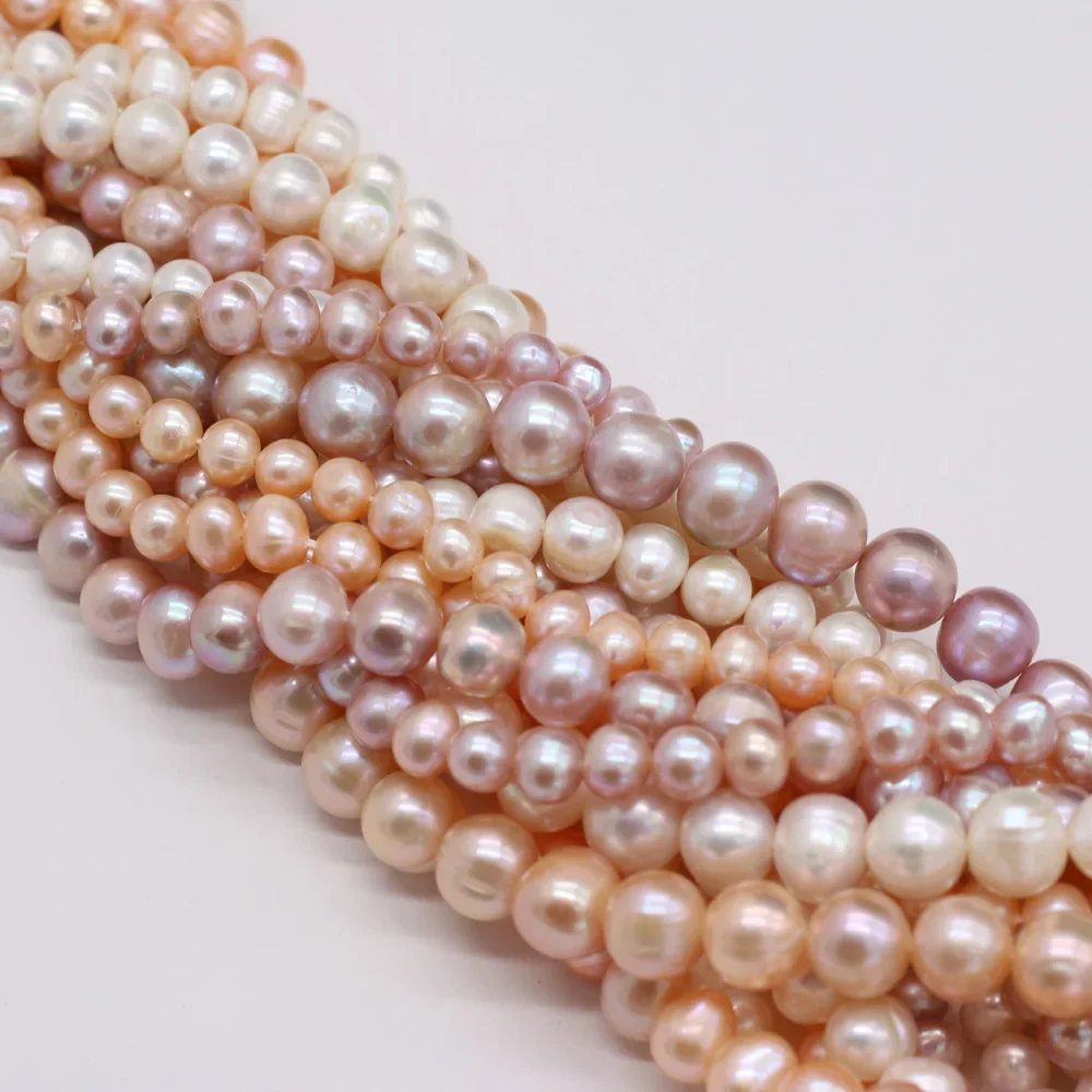 AA Round Freshwater Pearl Beads Genuine White Loose Spacer Pearls, Ideal Craft Accessories for Handmade Bracelets and Necklaces