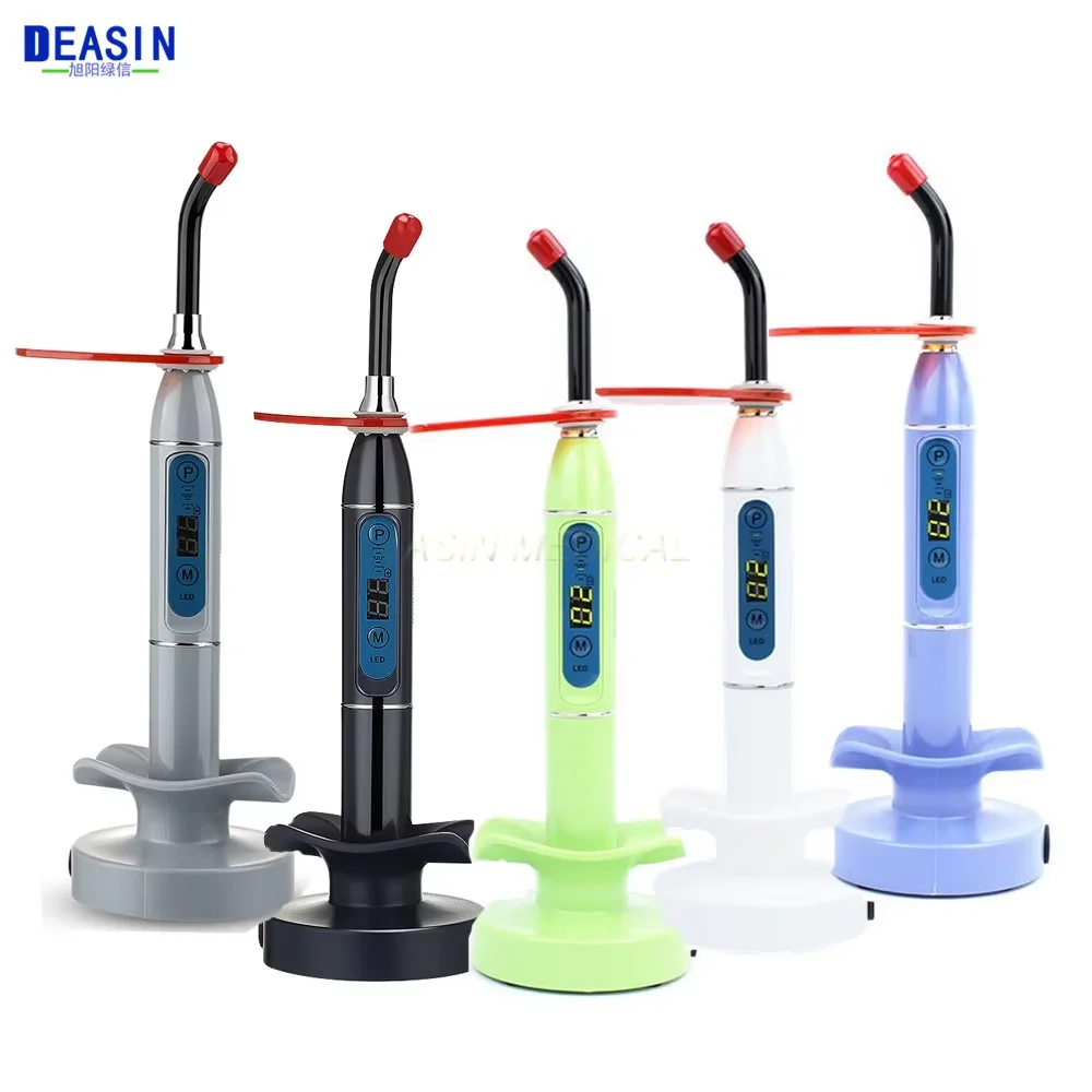 1Set Dental Wireless LED Curing Light Curable Resin Oral Hygiene Cordless Device Led Dental Photopolymerizer Lamp