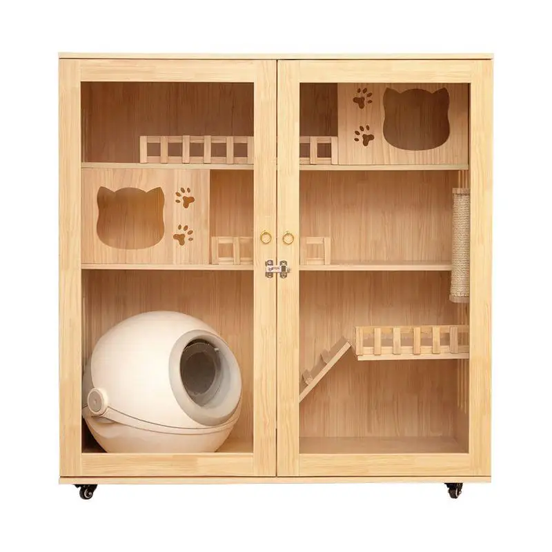 

Solid wood cat cage villa luxury household indoor