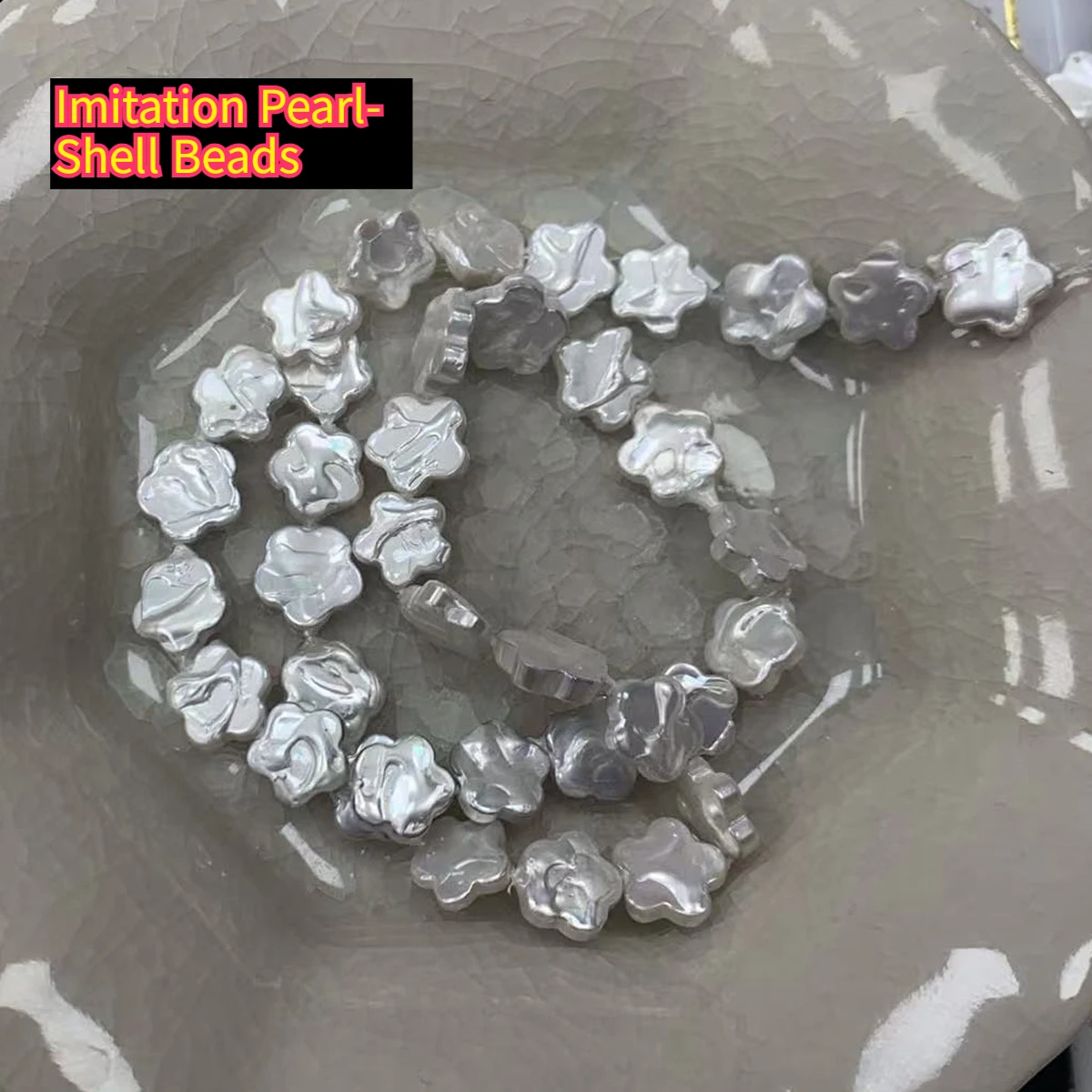 

DIY Simulated Pearl Shell Powder Imitation Pearl Flower Shell Beads For Jewelry Making DIY Necklace Earrings Chains Accessory