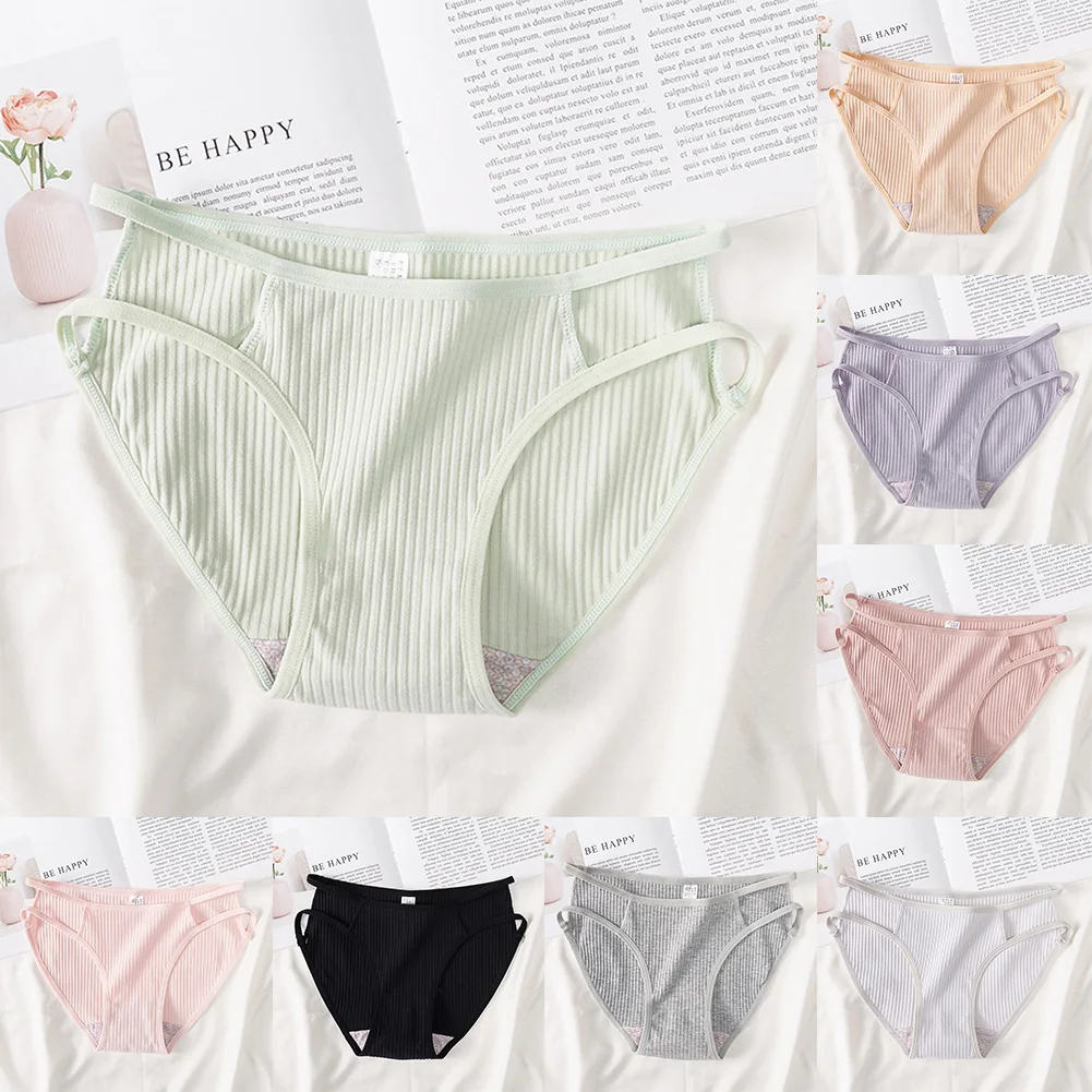 Women Cotton Sexy Underwear Threaded Women's Underwear Female Comfortable Briefs Underpant Breathable