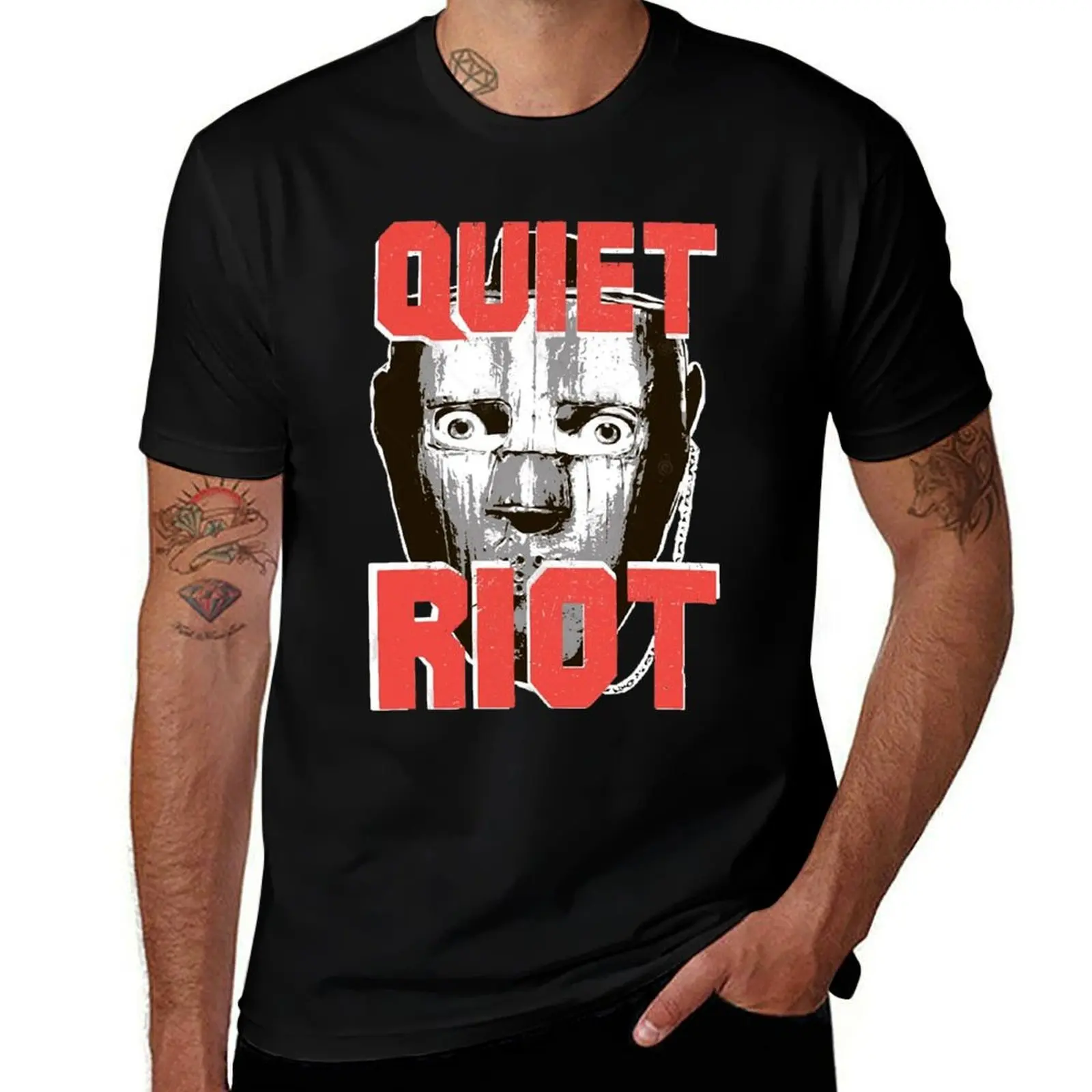 

Vintage Quiet Riot metal health TeRRiFieD poster T-Shirt cotton tshirt 100% t shirts for man graphic tees T-Shirt
