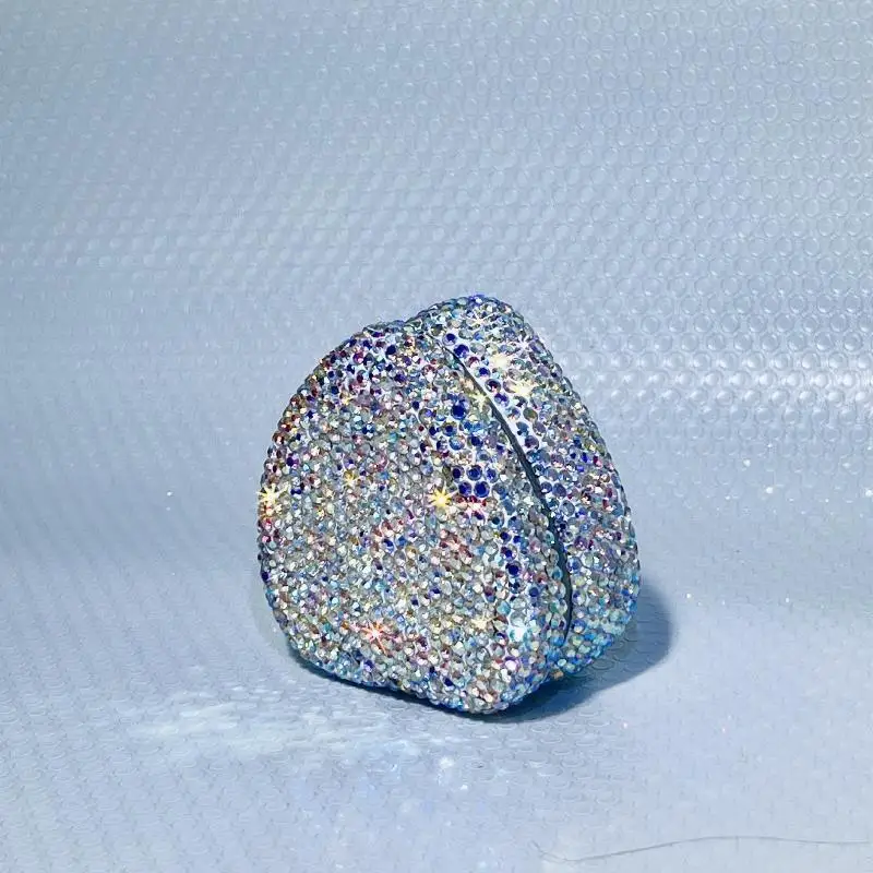 Funkelnde Strass-Metall-Blechdose Schmuck-Aufbewahrungsbox für Halsketten – Detail 14