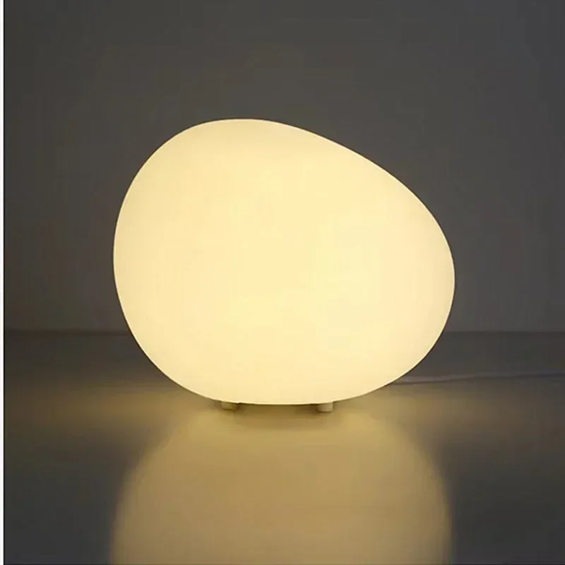 Creative Pebble Shaped Night Light Modern Minimalist Atmosphere Desktop Decoration Lamps Romantic Desk  Bedside Counter Lights