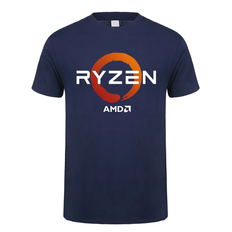 CPU AMD RYZEN T Shirt Summer Men Short Sleeve Cotton Tshirts RYZEN Man Tops Tee