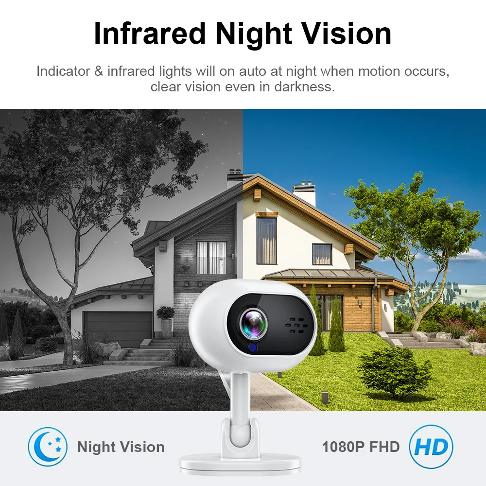 Kamera HD 1080P, alat pengintai keamanan deteksi gerakan penglihatan malam Wifi Monitor bayi Camcorder IP kamera Audio perekam Video baru